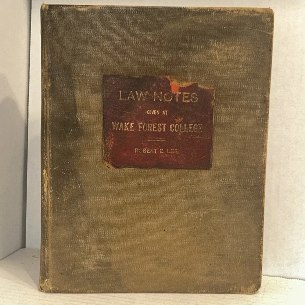 RARE 1926 Law Notes Given at Wake Forest College by Robert E Lee, North Carolina